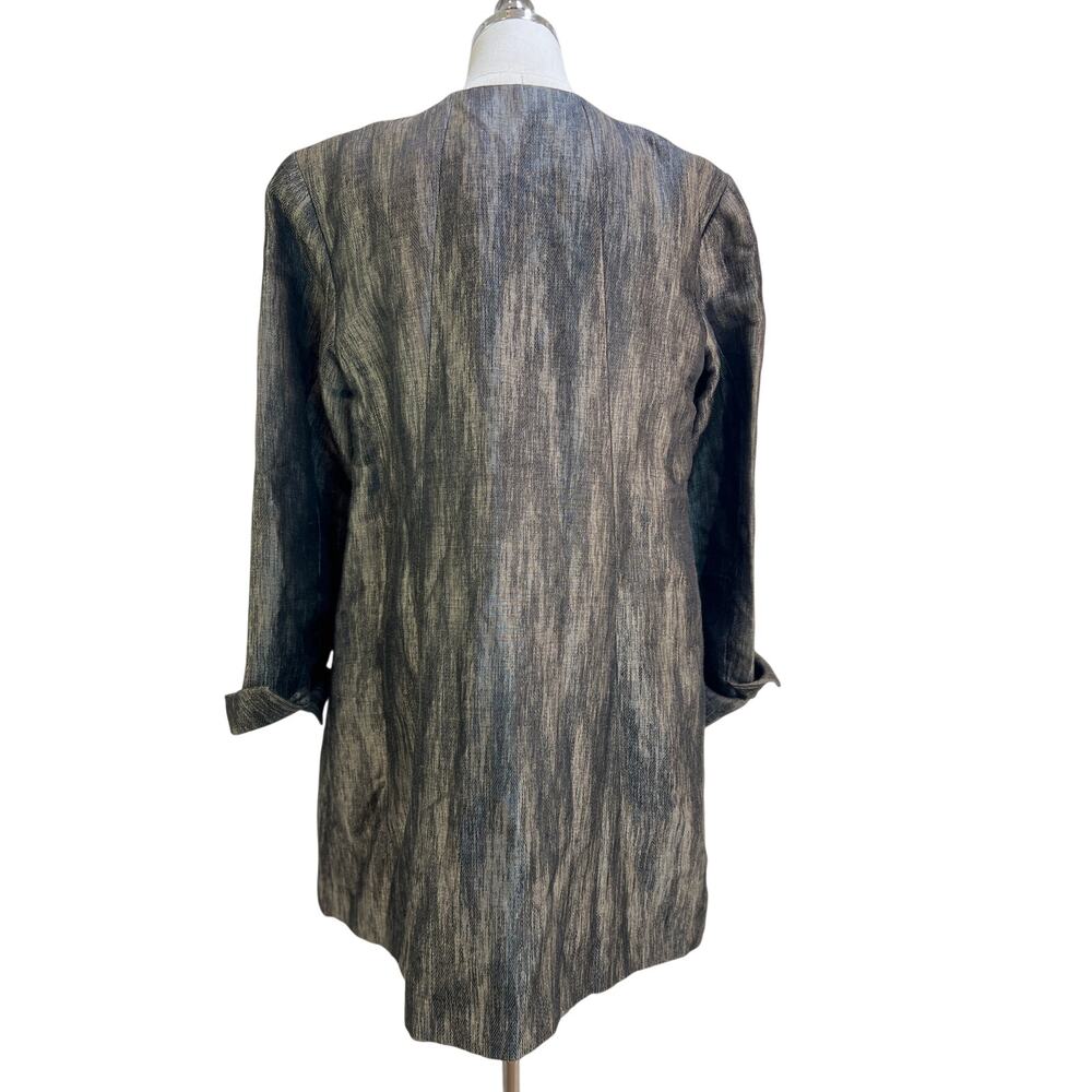 Eileen Fisher Linen Silk Herringbone Shadow Swing Jacket - Picture 11 of 11